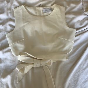 White tie back crop top